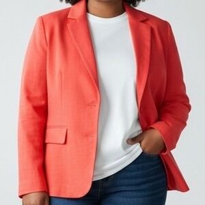 Tanjay Womens Red Three Button Blazer Jacket Plus 16W Professional classic